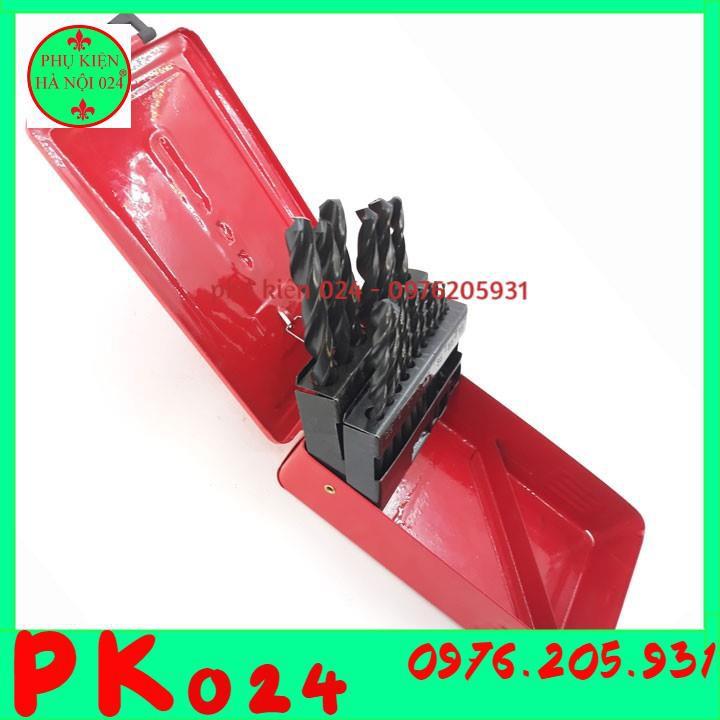 Bộ 19 Mũi Khoan Chuyên Khoan Sắt Thép Inox Màu Đen Cao Cấp