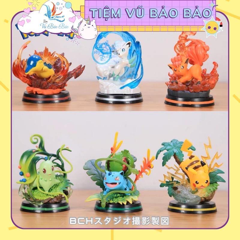 Mô hình Pokemon Yu Sanjia MFC Little Fire Dragon Jenny Turtle Miao Frog Seed Hand Model trang trí