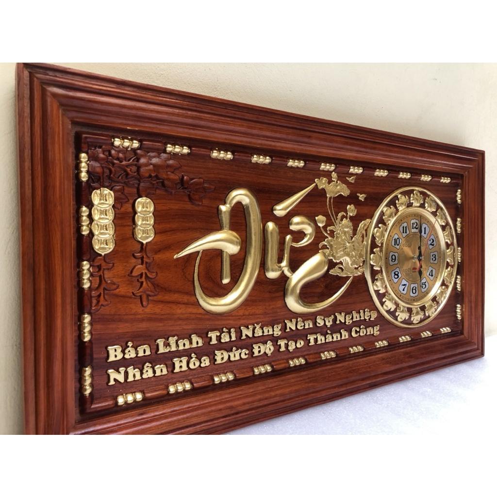 Tranh Đồng Hồ Chữ Đức Gỗ Hương