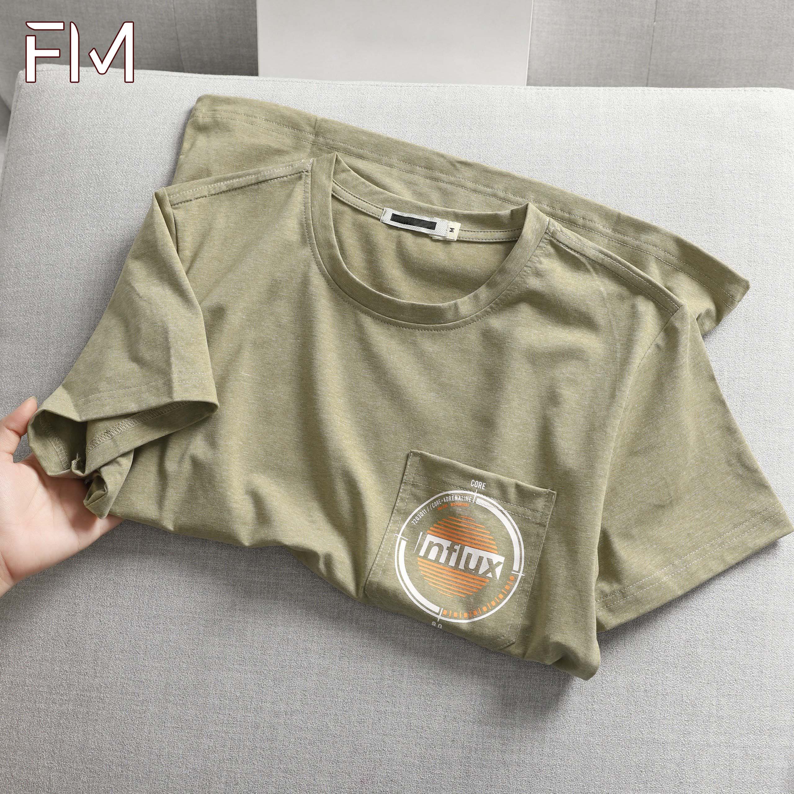 Áo thun nam cổ tròn tay ngắn có túi, chất thun cotton thấm hút co giãn tốt - FORMEN SHOP - FMPS181