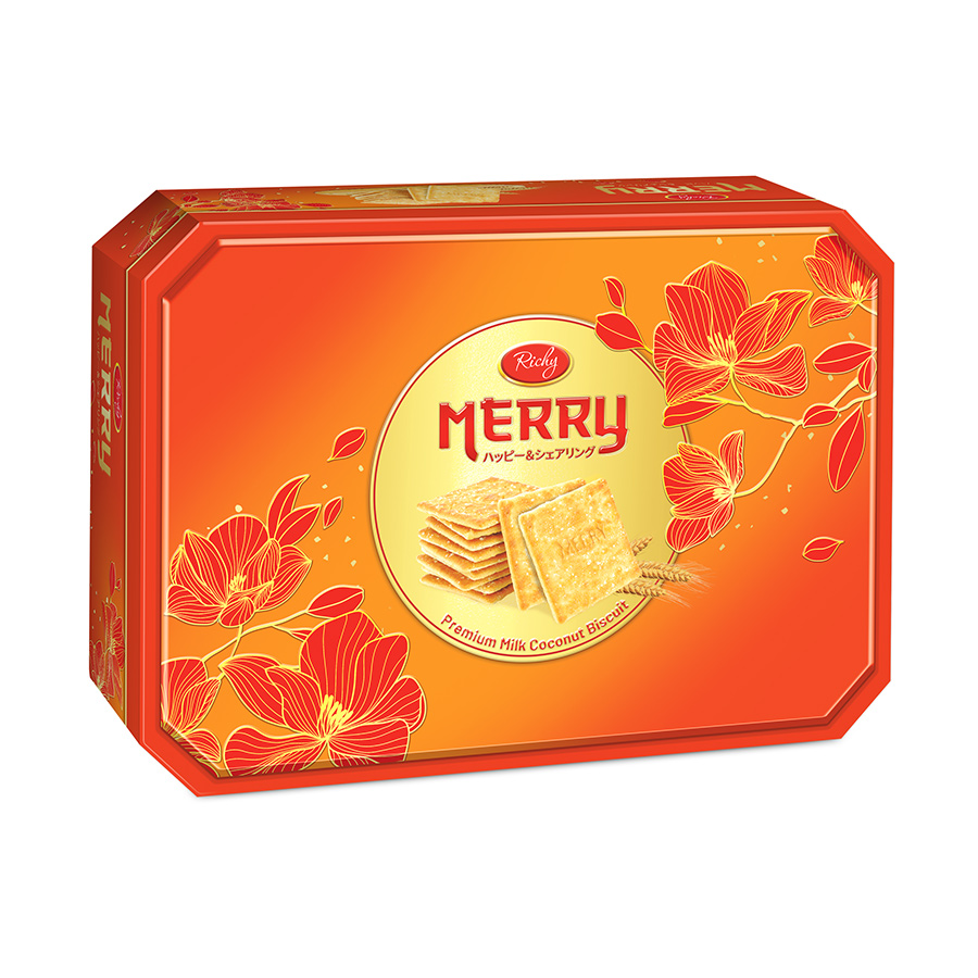 Bánh Richy Merry hộp vát góc cam 396g