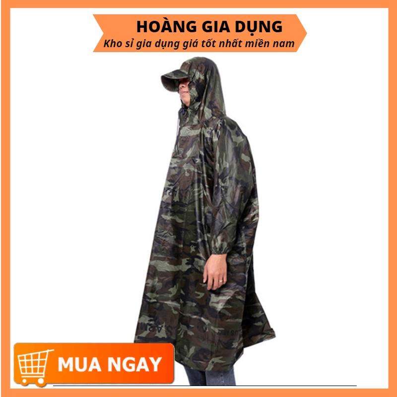 Áo Mưa BÍT LÍNH Vải Dù Không Xẻ Tà Cao Cấp Dành Cho Người Cao 1M5 Đến 1M95 AM09
