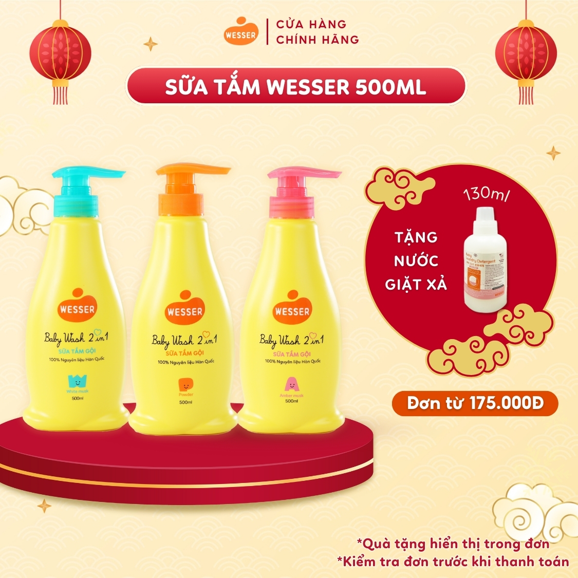 Sữa Tắm Gội Wesser 2 In 1 500Ml - Cam Hương Phấn