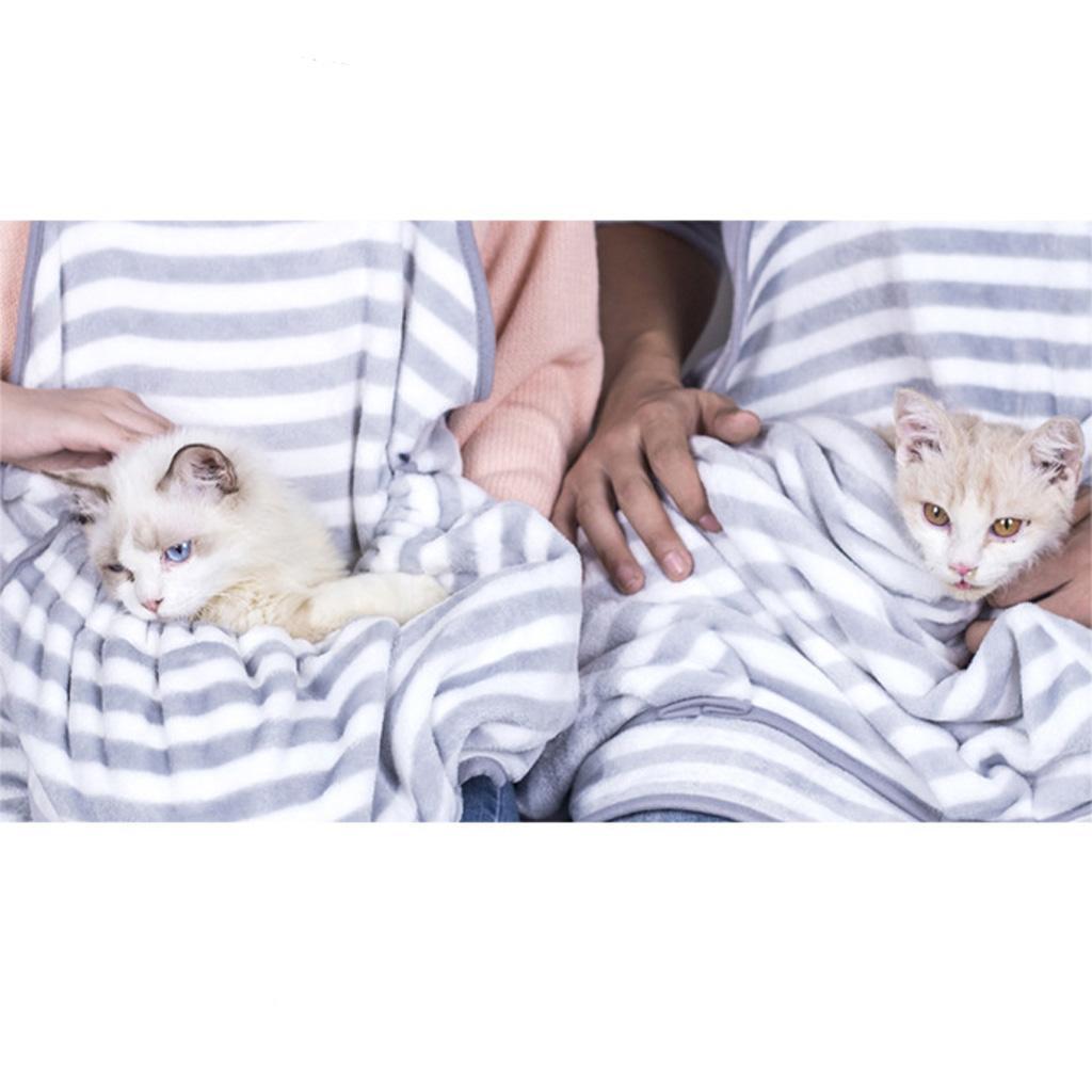 Coral Fleece Apron Pad with Pocket for Holding Pet Cat Rabbit