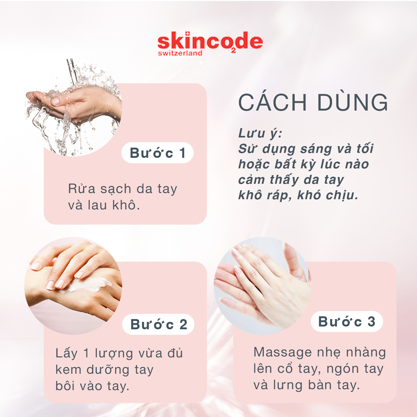 Kem dưỡng trắng bảo vệ da tay Skincode Essentials Alpine White Brightening Hand Cream 75ml - MS 1603