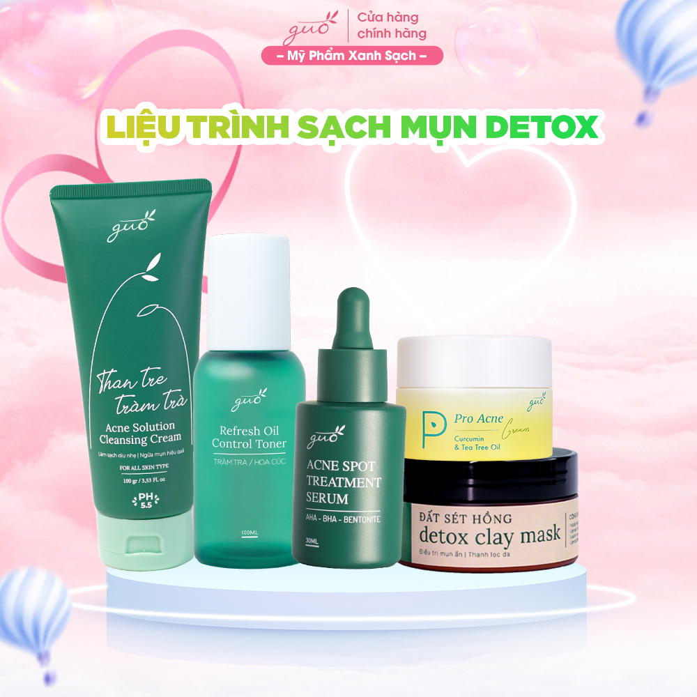 [97% Sạch mụn hiệu quả] Liệu Trình Sạch Mụn Detox GUO (dành cho bà bầu) - Dịu nhẹ cho da nhạy cảm