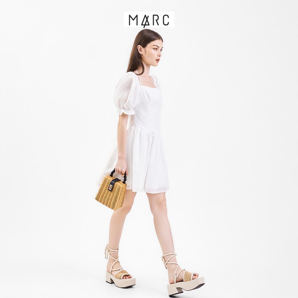 Đầm nữ MARC mini tay phồng tùng xoè cổ cột dây TRNH063122