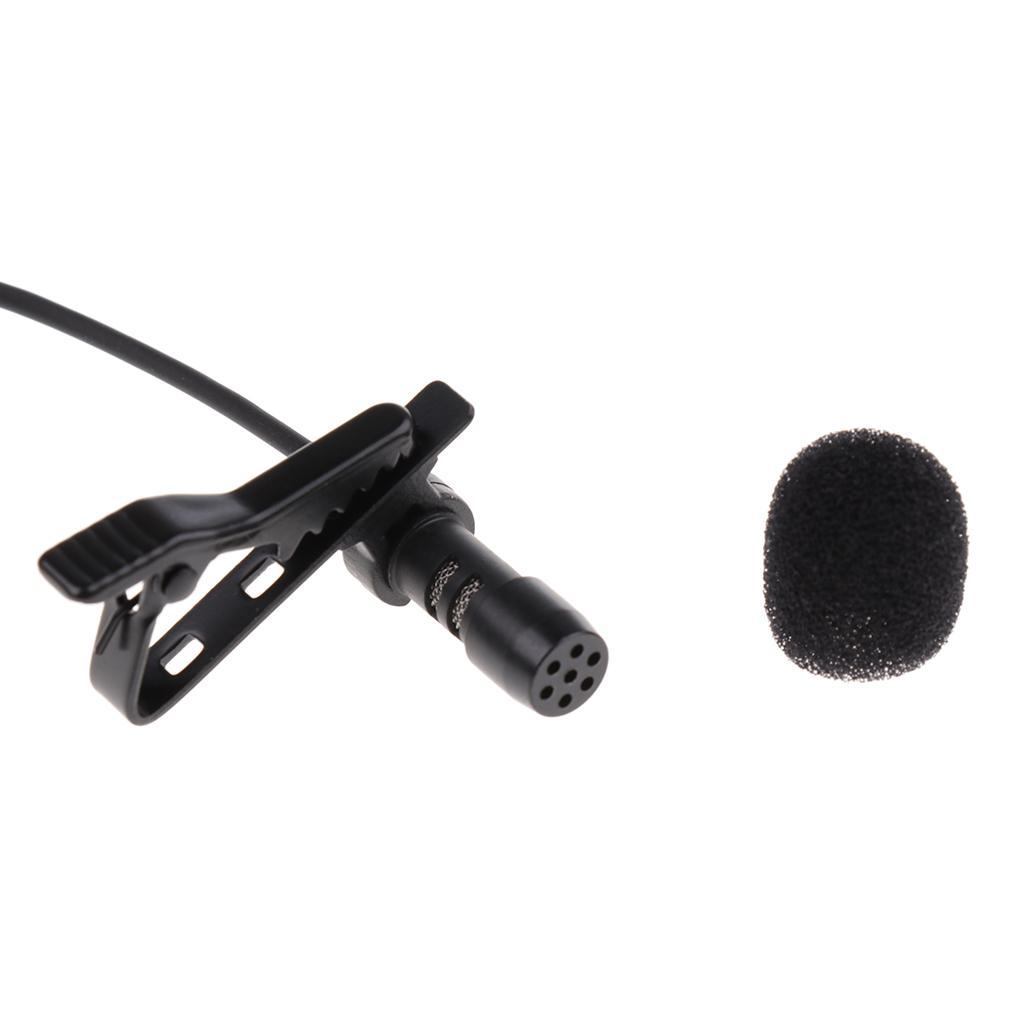 3.5mm Lapel Clip-on Microphone with Microphone Adapter Cable for Smartphone Phone Recording