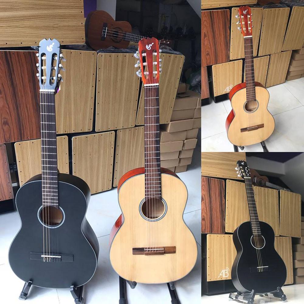 Đàn guitar classic  SV-C1 dáng khuyết đen - Chuyên tập chơi có ty chống cong - Tặng 7 phụ kiện