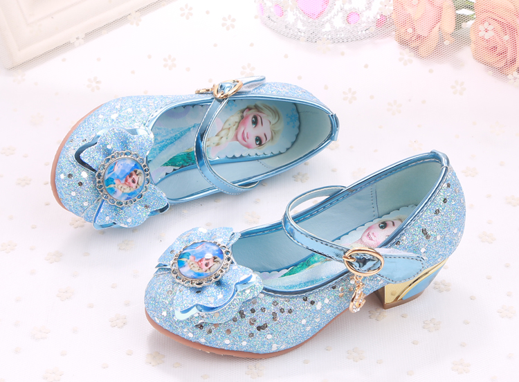 Giày cao gót Elsa cao cấp 3cm (size 24-36) mẫu hot 2021: Đế cao su mềm, da PU đính kim tuyến lung linh