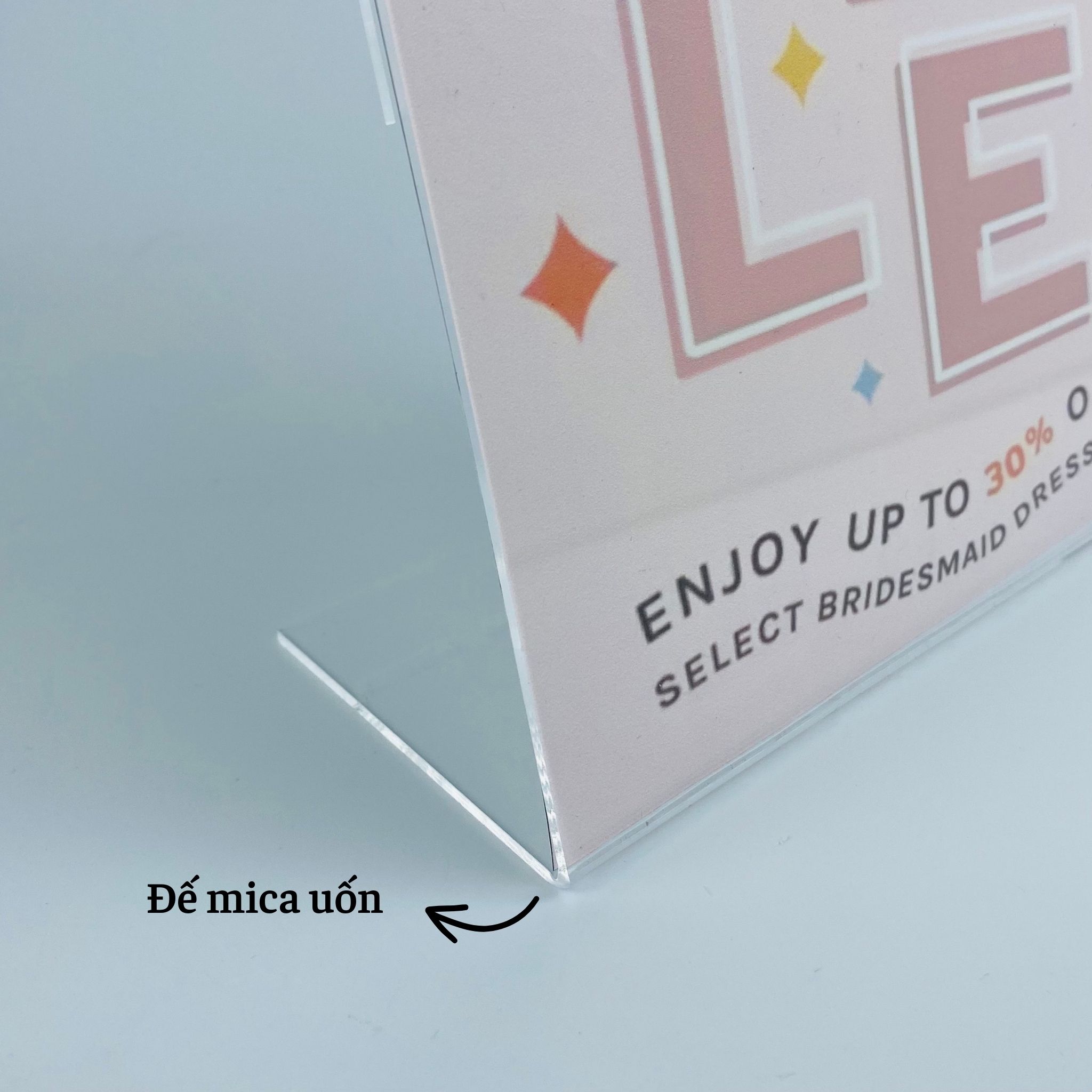 Kệ mica 1 mặt Enter F03-P 100x150mm A6 đứng, Kệ menu chữ L, Khung thông tin sản phẩm, Khung bảng giá, Kệ trưng bày để bàn