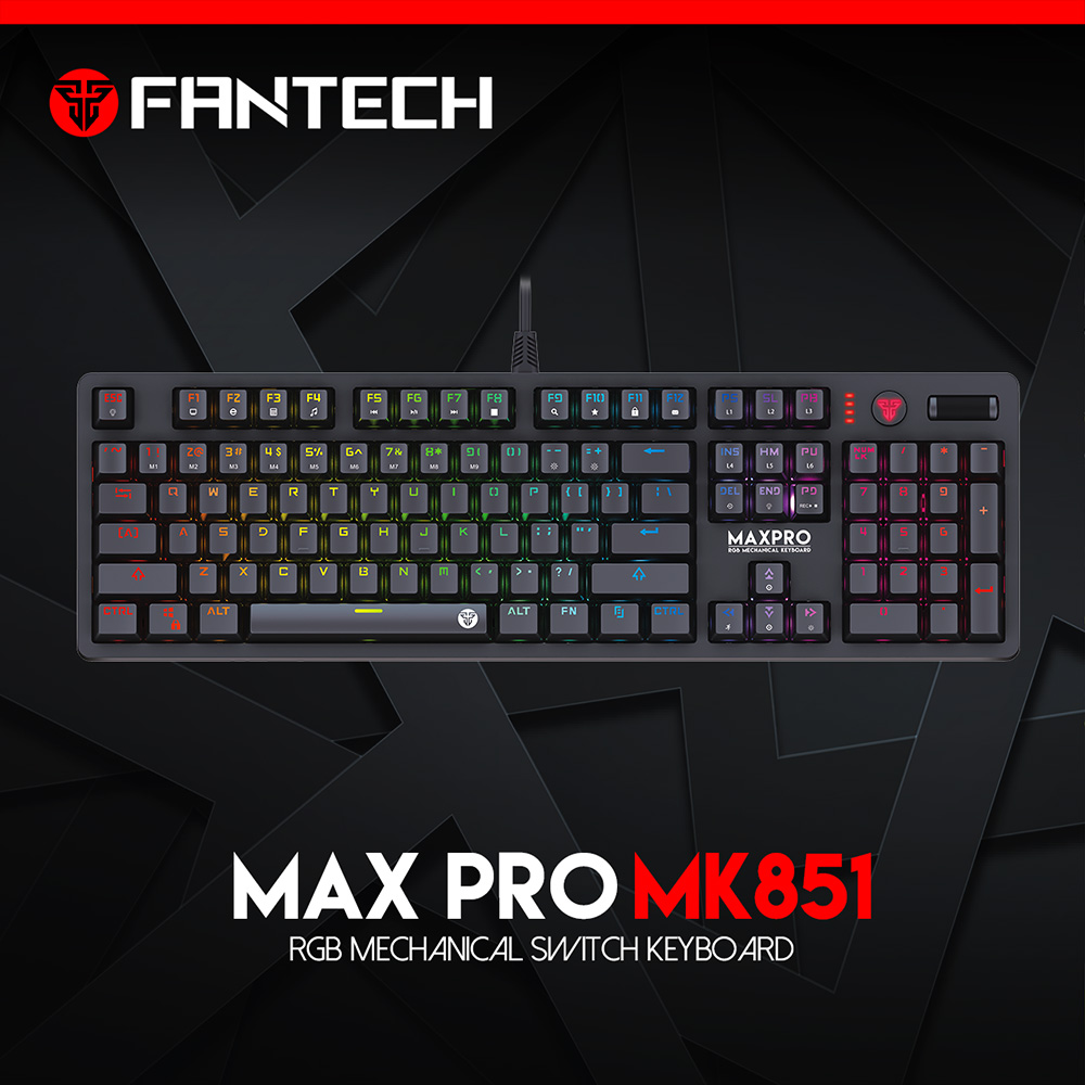 Bàn phím Cơ Gaming cho game thủ Fantech MK851 MAXPRO Switch Blue Brown - Hàng chính hãng