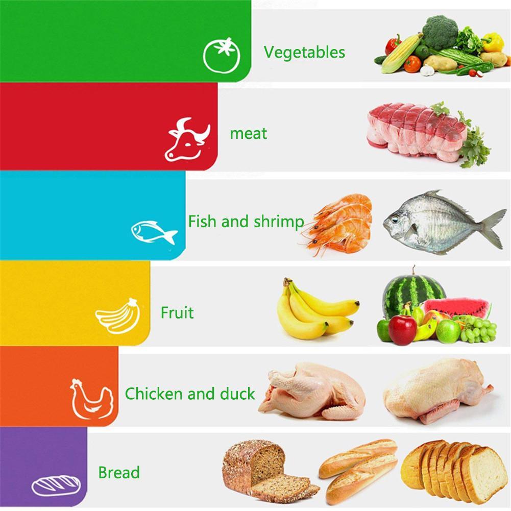 6 Cái/bộ Nhựa Bếp Thớt Thảm Bộ Chống Trơn Trượt Bàn Cắt An Toàn Khi Rửa 6 Màu Cho Vật Dụng Nhà Bếp