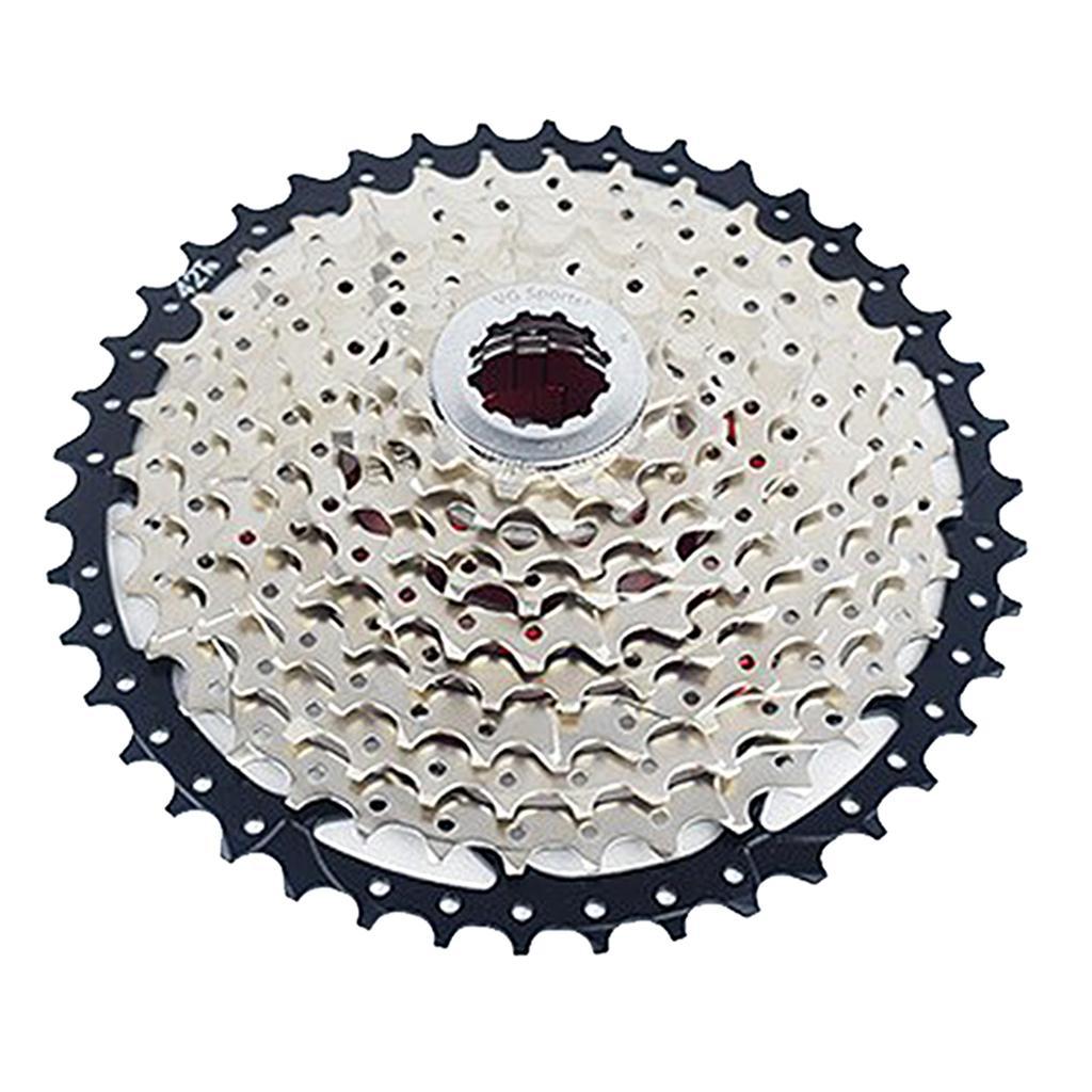 Speed Freewheel 9 / 10 Speed 11-42T, Speed Cassette Gear, Sprocket Bike Cassette Flywheel for Mountain Bike, Road Bicycle