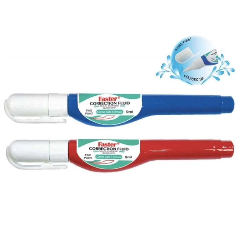 Pack 2 Bút Xóa Nước Faster 705 CP-F-705-2 - Xanh Dương - Đỏ