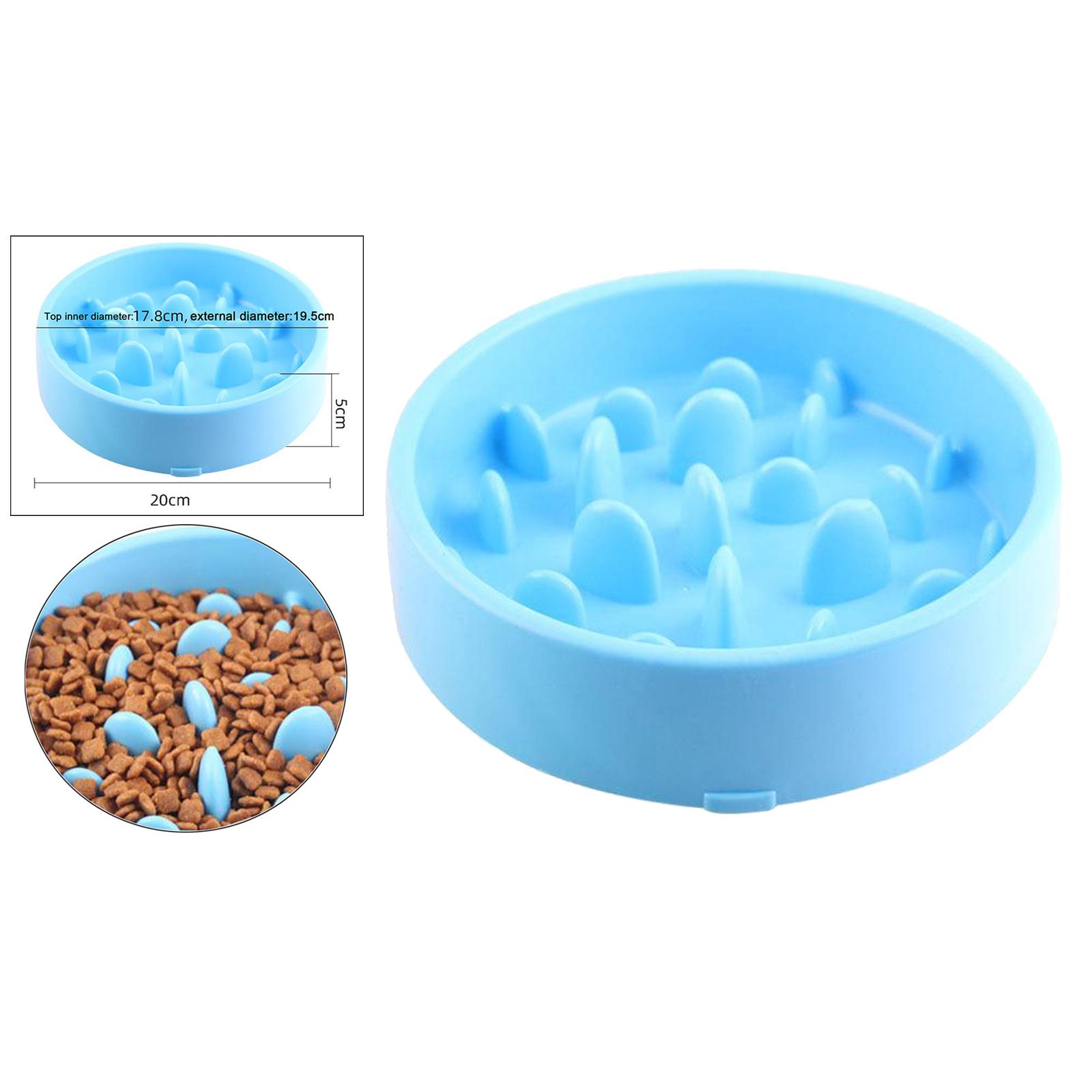 Slow Feeder Dog Bowl Pet Feeder Interactive Bloat Stop Dog Eating Dish Blue