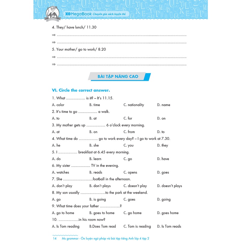 Ms Grammar Ôn luyện Ngữ pháp và Bài tập tiếng Anh Lớp 4 Tập 2