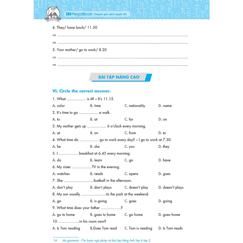 Ms Grammar Ôn luyện Ngữ pháp và Bài tập tiếng Anh Lớp 4 Tập 2