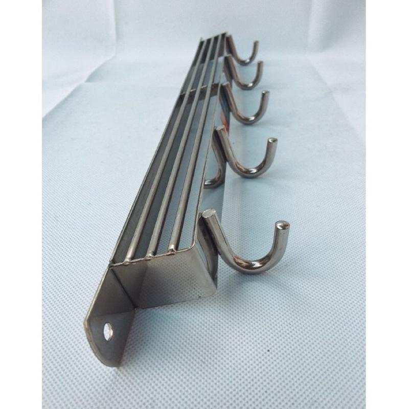 Giá cài dao inox có móc treo nồi niêu xoong chảo