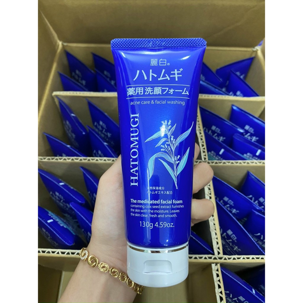 Sữa Rữa Mặt Hatomugi Acne Care &amp; Facial Washing 130Gr (Xanh)