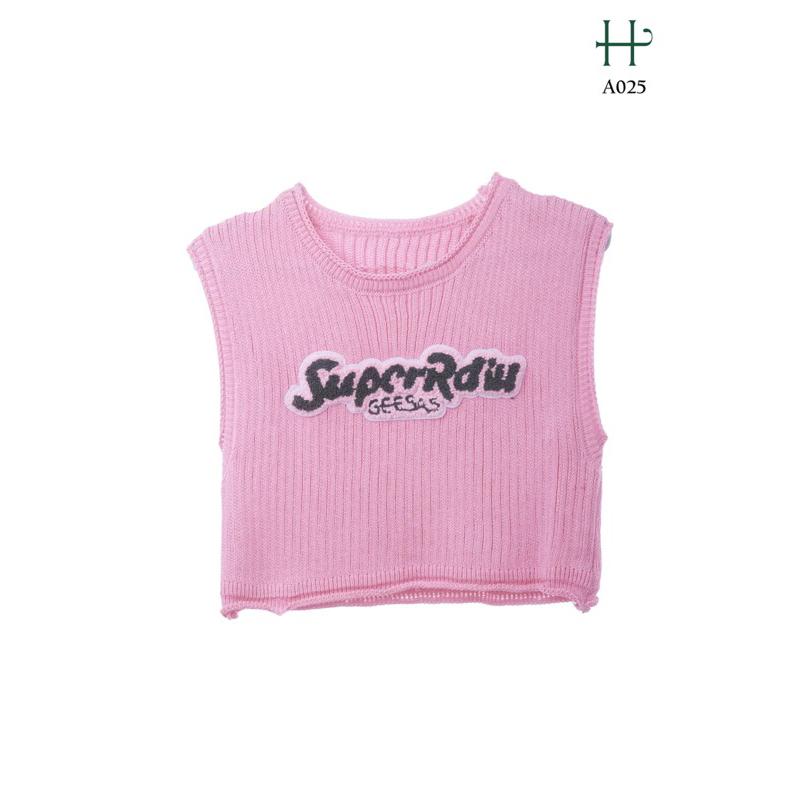 Áo thun len cộc tay croptop -A25