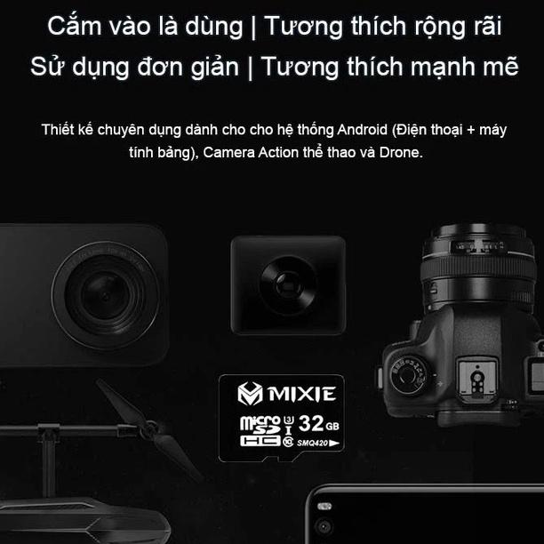 Thẻ nhớ MicroSDHC Mixie 32GB / 64G dung lượng 32G/64G tốc độ đọc 95mb/s, Tương thích Camera wifi, Máy Ảnh, Điện Thoại-HÀNG NHẬP KHẨU