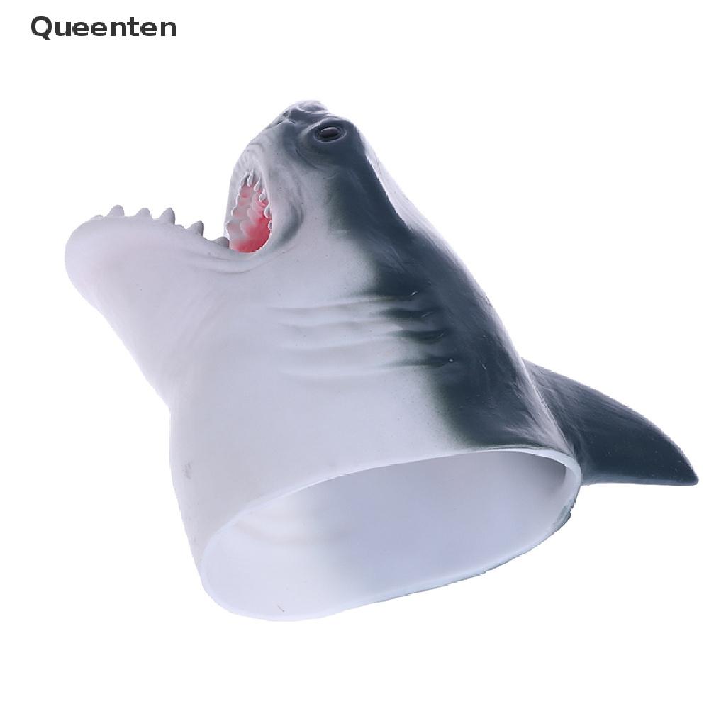 Queenten Shark Arm Glove Hand Puppet Toy Soft Rubber Shark Glove Interactive Toy  VN