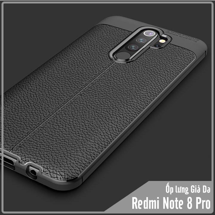 Ốp lưng cho Xiaomi Redmi Note 8 Pro Giả da chống sốc Auto Focus