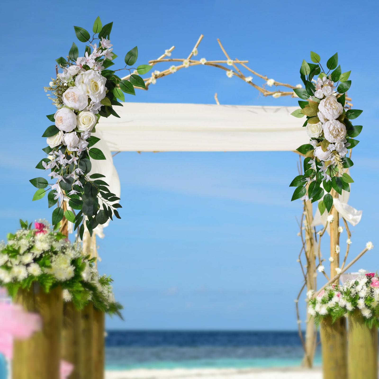 2x Hanging Artificial Flower Arch Decor Decorative for Wedding Background