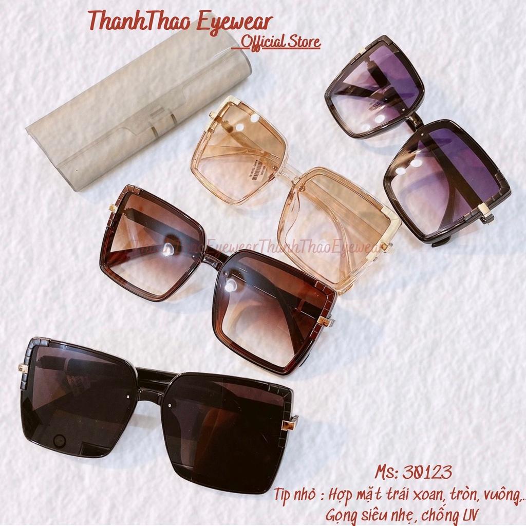 Kính Mát Nữ 30123 Dáng Mảnh Bản To Nhiều Màu From Vuông Thời Trang Hot Trend Kính Râm Chống UV Cao Cấp- ThanhThaoEyewear