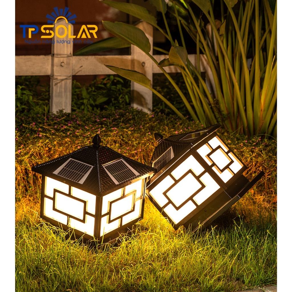 Đèn Trụ Cổng Vuông Có Mái Năng Lượng Mặt Trời TP Solar TP-Z06 40x40x45cm Thiết Kế Sang Trọng, Chống Nước