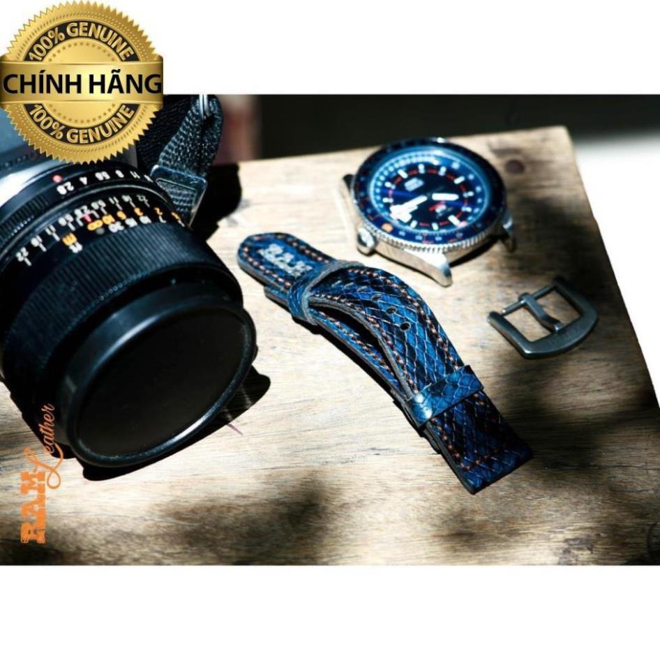 Cá tính với Dây đồng hồ da dê vân trăn rằn ri cao cấp .