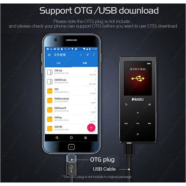 Máy Nghe Nhạc MP3 Bluetooth 5.0 Hifi Lossless RUIZU D28 Bộ Nhớ Trong 4GB/8GB - Bản Nâng Cấp Của Ruizu D01, D02, D11, D15 - Hàng Chính Hãng