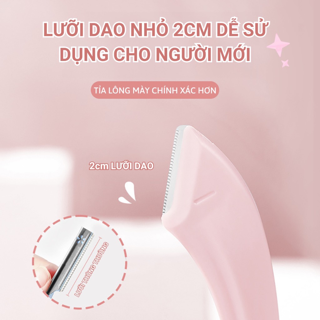 Set 2 Món Cắt Tỉa Lông Mày Kèm Lược Chải Bằng Thép Không Gỉ