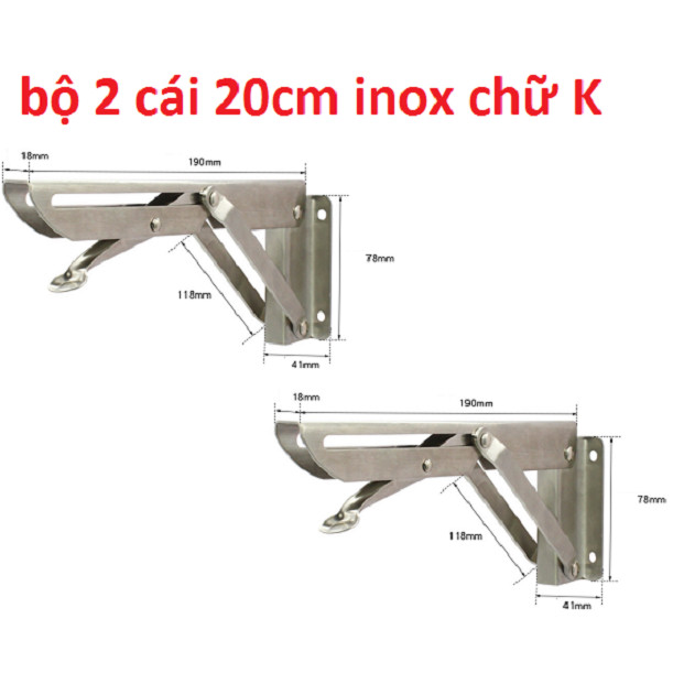 Ke đỡ chịu lực bằng inox- Giá đỡ gập thông minh chịu lực 80kg