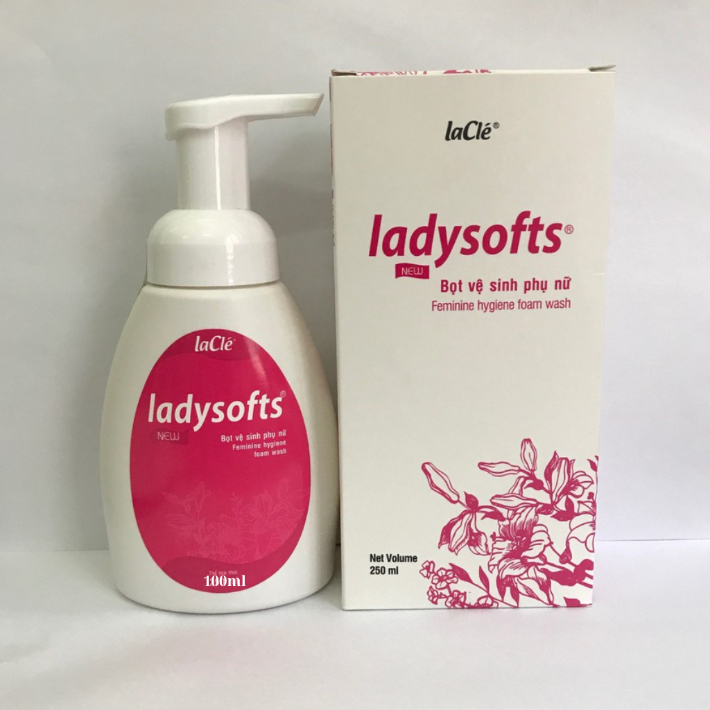 Bọt rửa phụ khoa Ladysoft New Laclé 100ml, dung dịch vệ sinh phụ nữ Ladysofts 100ml