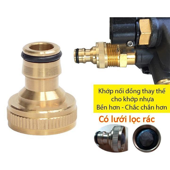 Bộ khớp nối bằng đồng - đầu nối nhanh dây cấp nước đầu VÀO máy rửa xe C0004-4