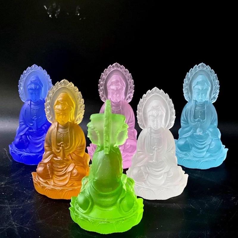 Phật Quan Âm Ngọc Lưu Ly 2 Bên - cao 10cm