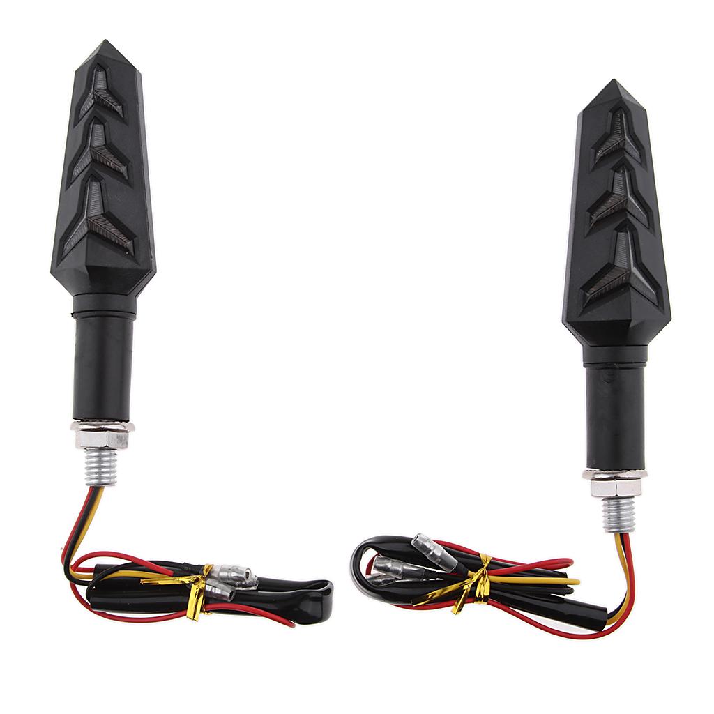 Pair Universal Motorcycle LED Amber Turn Signal Light Indicator Blinker Lamp