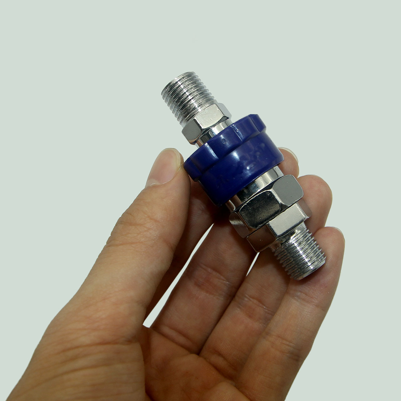 Đầu nối dây hơi răng ngoài thay nhanh SM20-PM20 xanh dương
