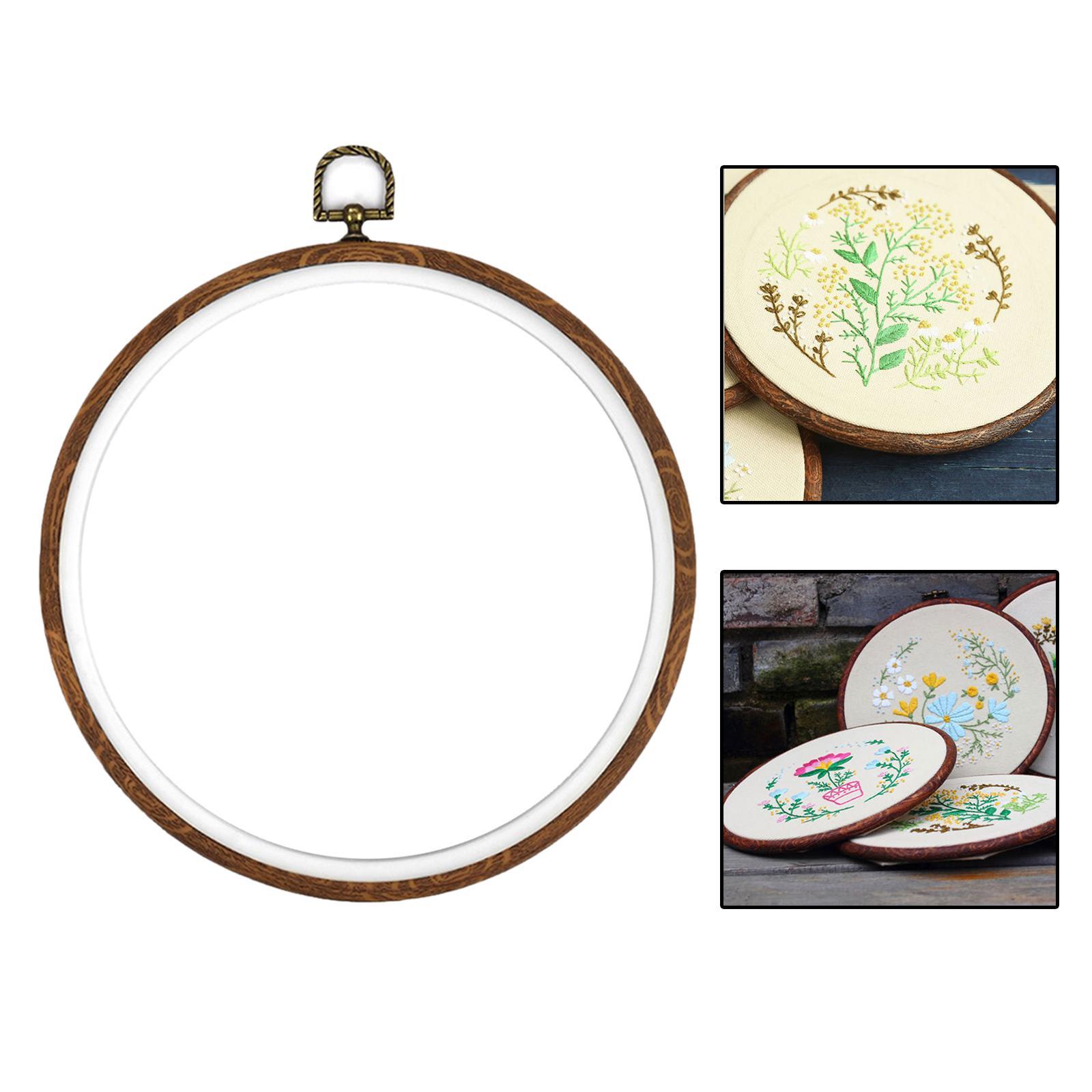 Imitated Wood Embroidery Hoop Cross Stitch Frame DIY Sewing Craft Tool