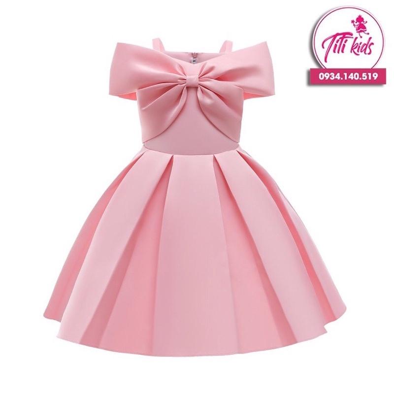 Đầm công chúa bé gái đỏ hồng phi lụa cao cấp - CC155