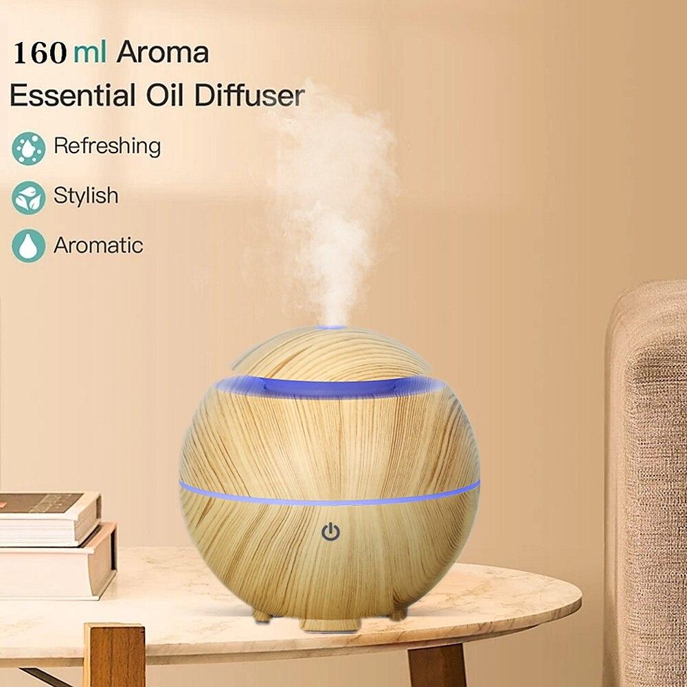 Electric Aroma Diffuser Air Humidifier Essential Oil Diffuser Ultrasonic Remote Control Color LED Lamp Mist Maker Home