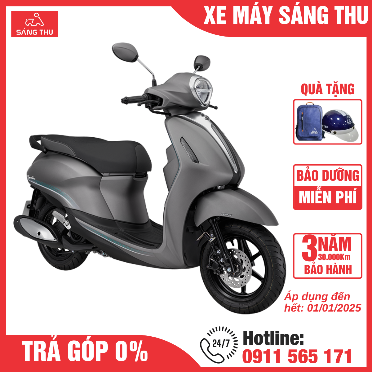 Xe Máy Yamaha Grande Blue Core Hybrid Phiên Bản Giới Hạn 2024