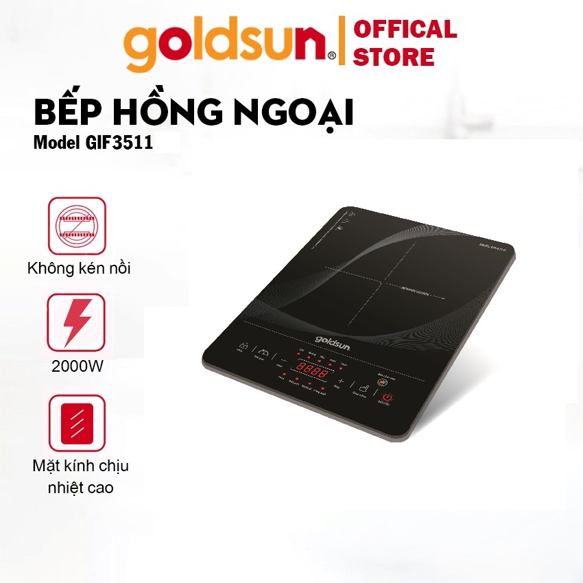 Bếp hồng ngoại cảm ứng Goldsun GIF3511 - Hàng Chính Hãng