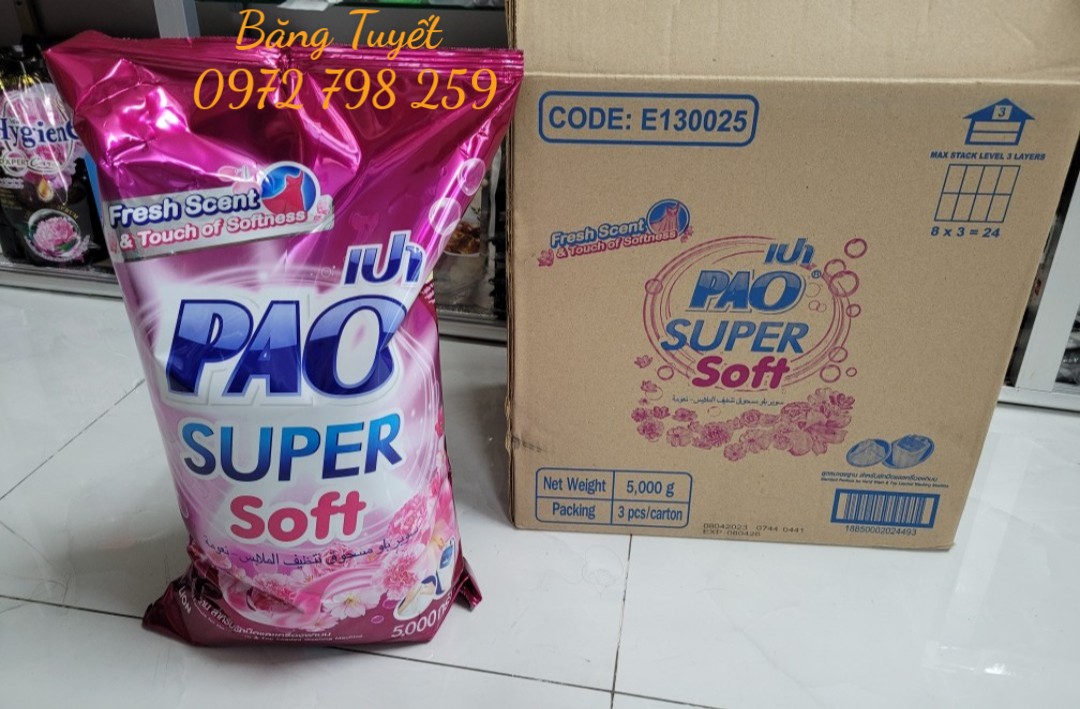 BỘT GIẶT PAO 5KG CHUẨN HÀNG THÁI LAN TRẮNG SÁNG VÀ SẠCH THƠM CỰC KỲ