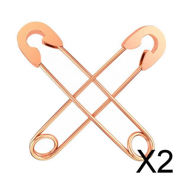 2xStylish Earrings Punk Safety Pin Earrings Ear Piercing Jewelry Rose Gold