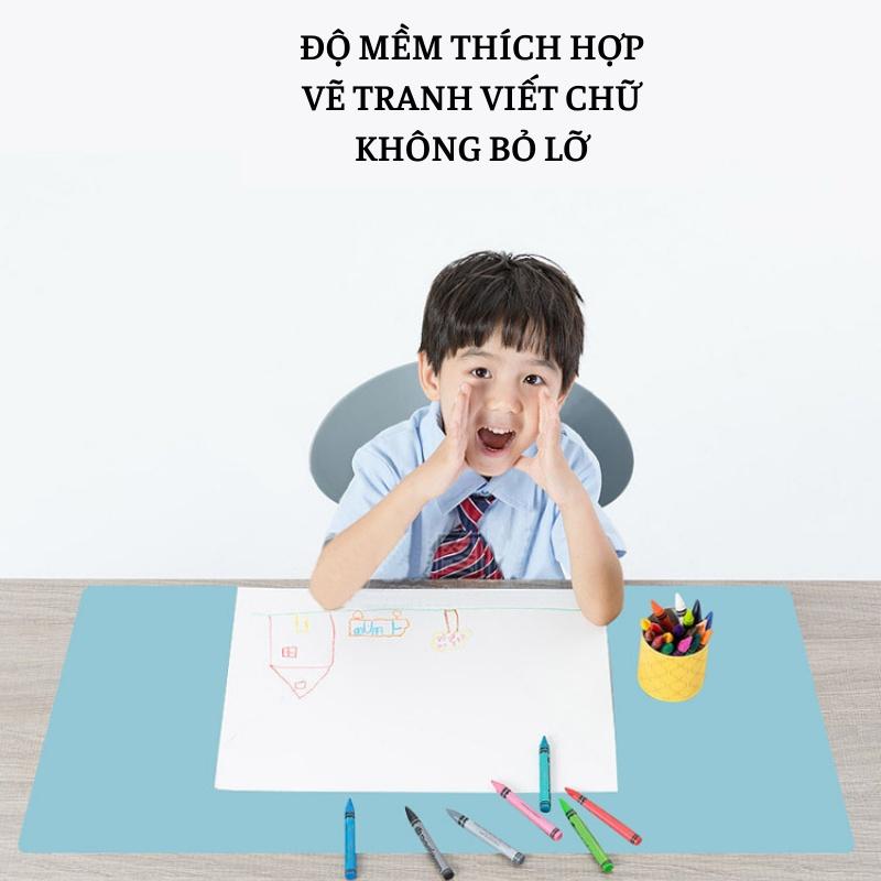 Tấm Lót Bàn Làm Việc, Lót Chuột, Da PU Chống Nước, Chống Bẩn, Nhiều Kích Cỡ, Nhiều Màu, Sử Dụng Được 2 Mặt - Xanh lá + Xám