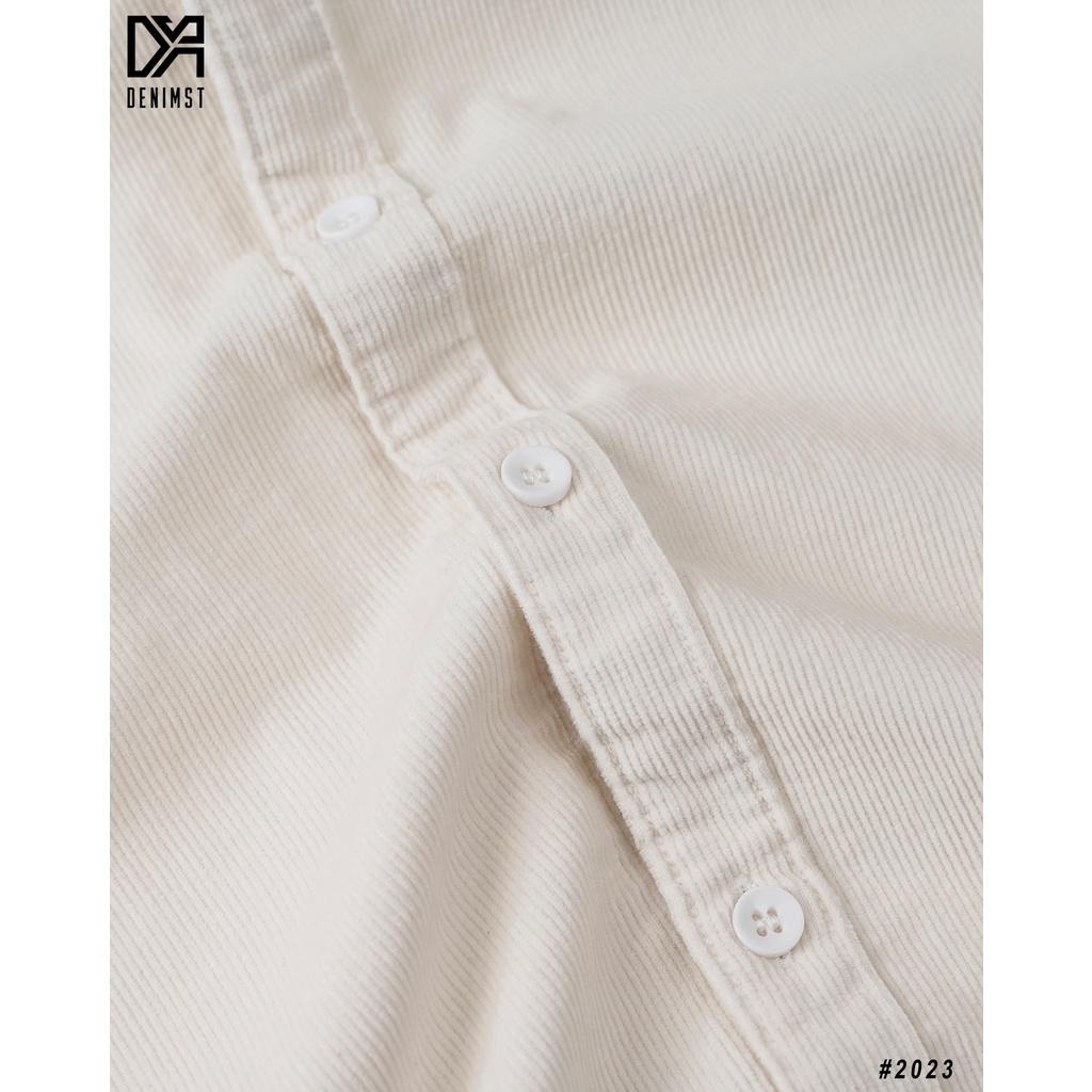 Áo Sơ Mi Nam Cổ Trụ Bayer DENIMST 2023 Chất Nhung Tăm Dáng Regular Fit