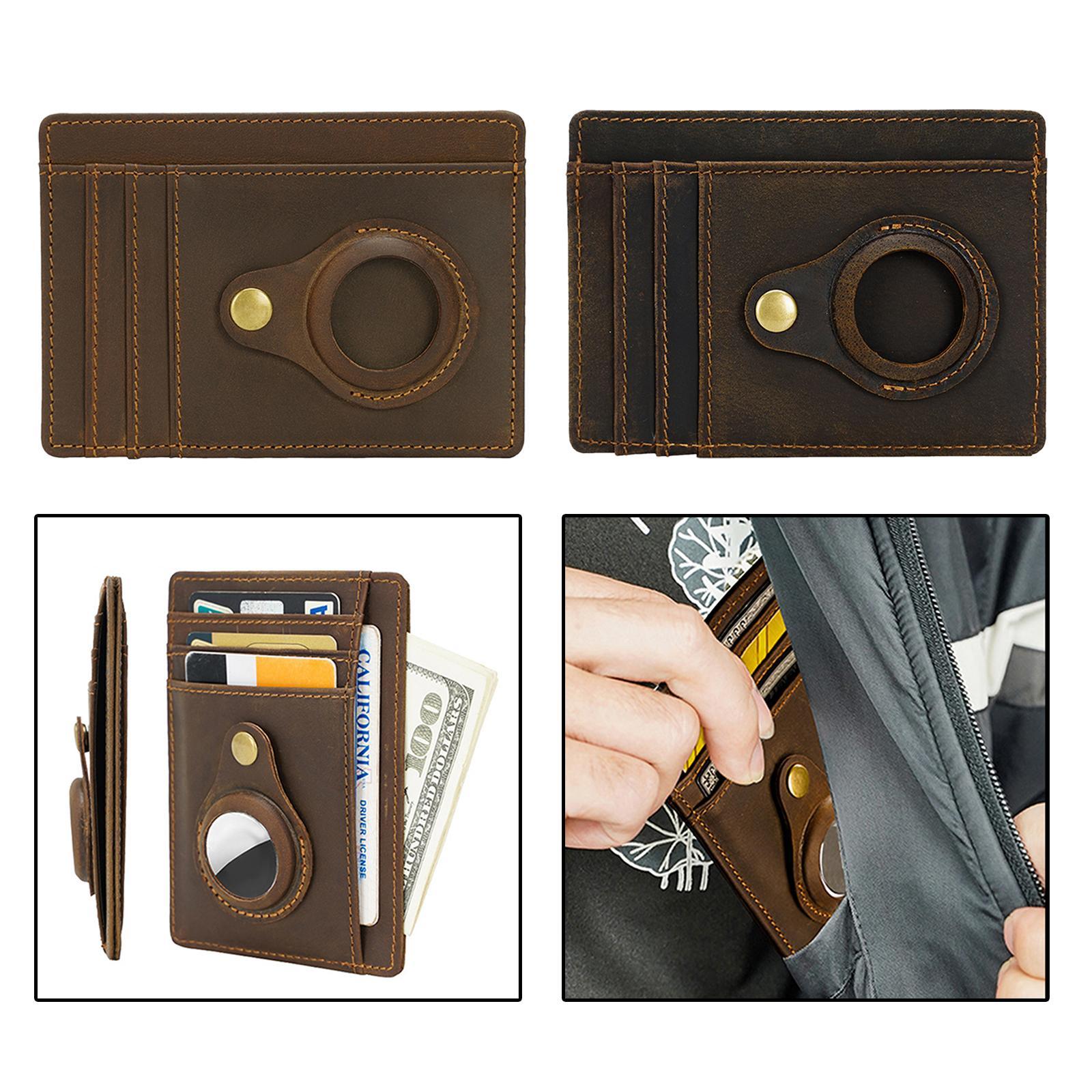 2Pieces Wallet Holder Minimalist Wallet Case Anti Lost Cover Front Pocket Wallet with Built in Case Holder